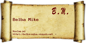 Belba Mike névjegykártya